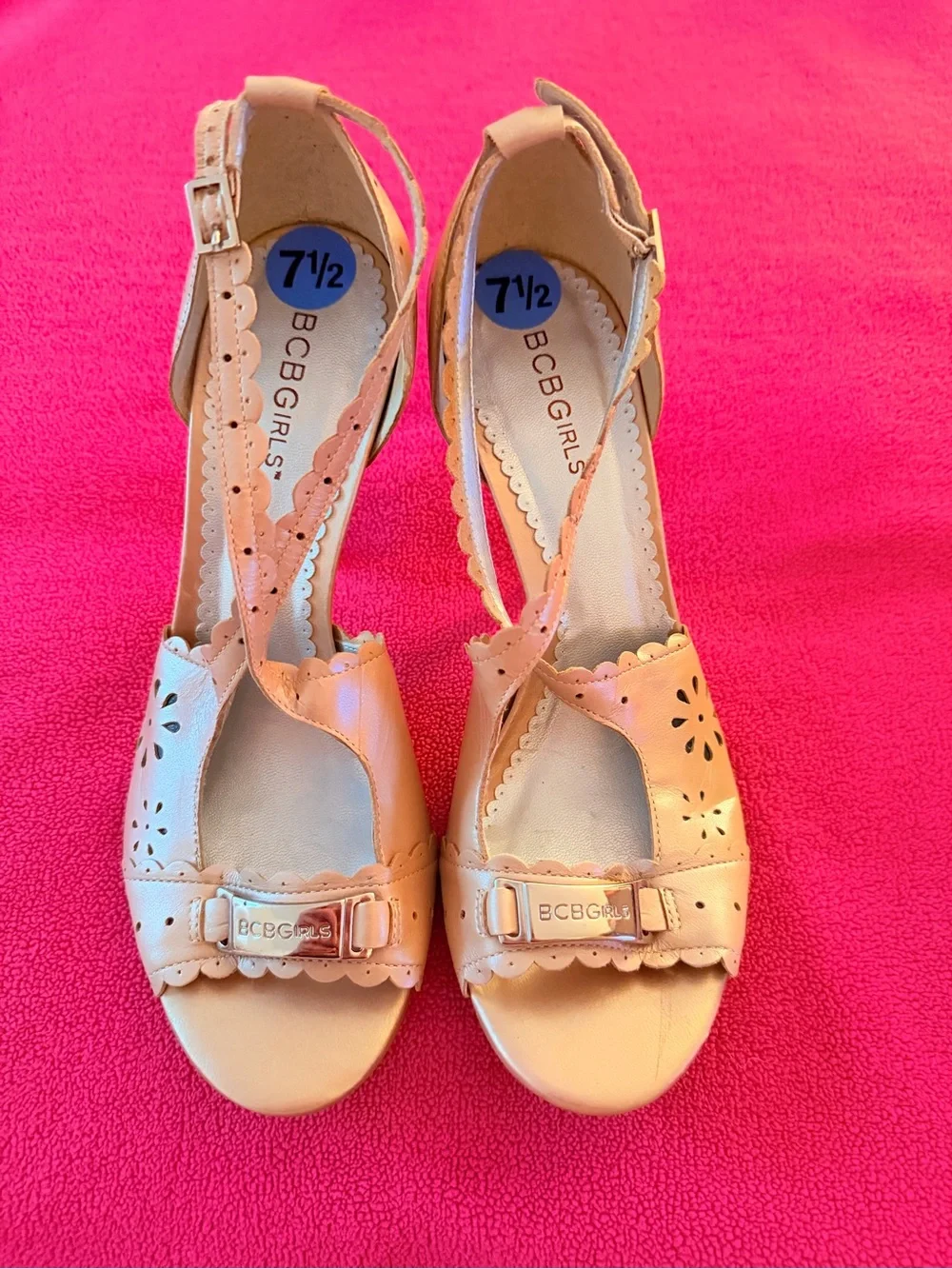 BCBGirls beige peep